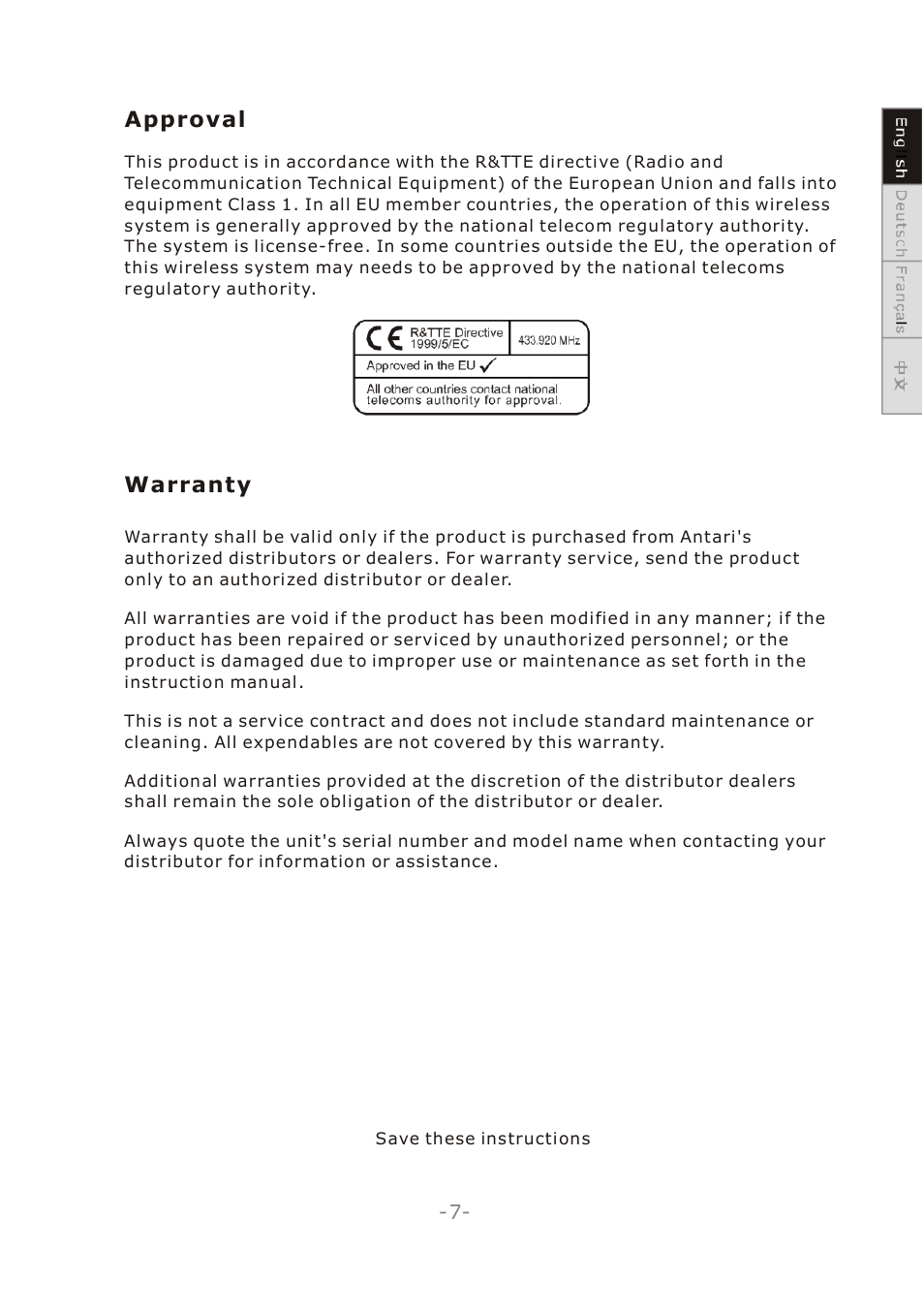 Antari W-101 User Manual | Page 9 / 32