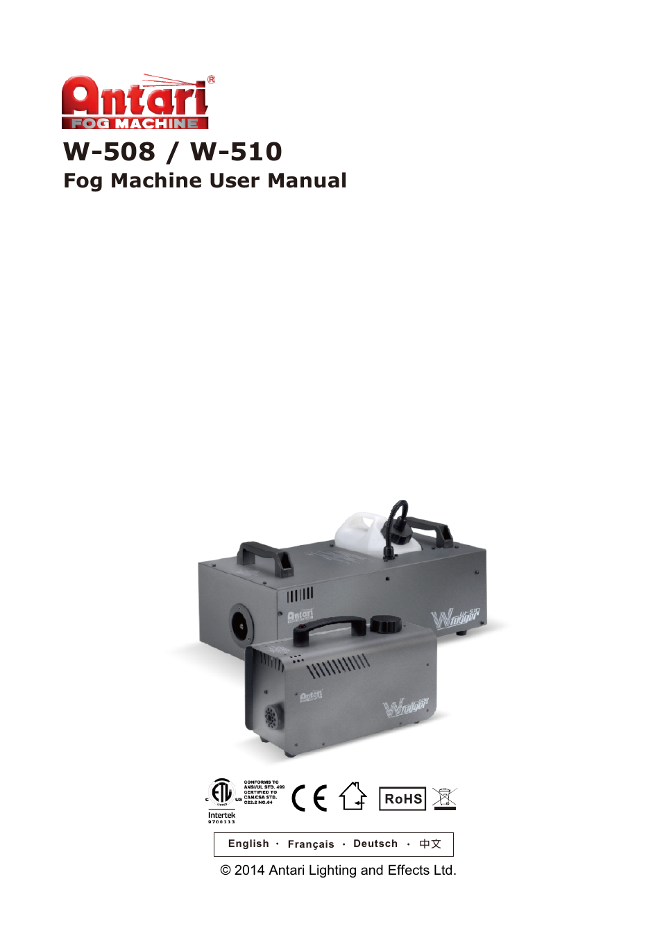 Antari W-508 User Manual | 44 pages