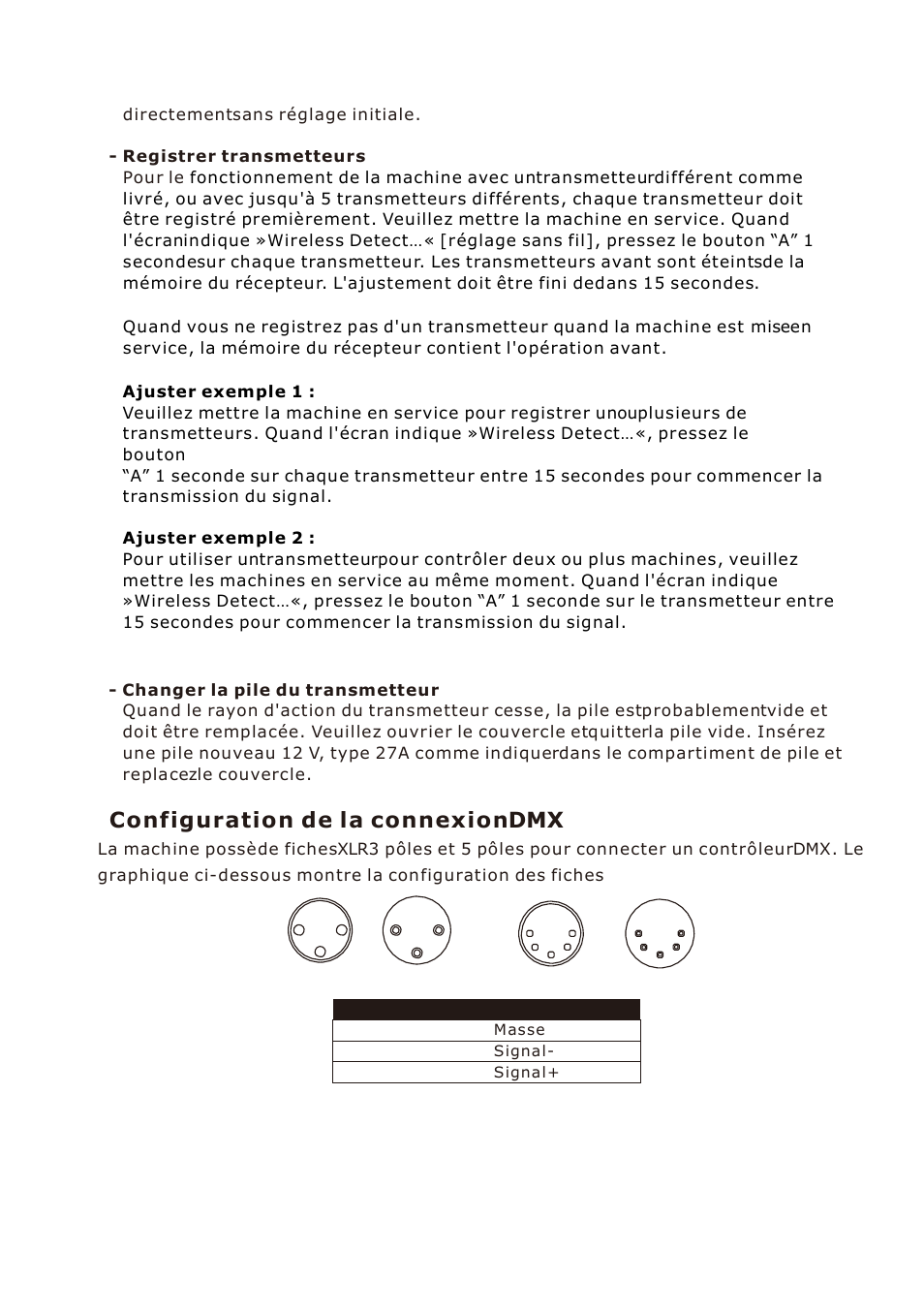 Configuration de la connexiondmx | Antari W-530D User Manual | Page 36 / 44