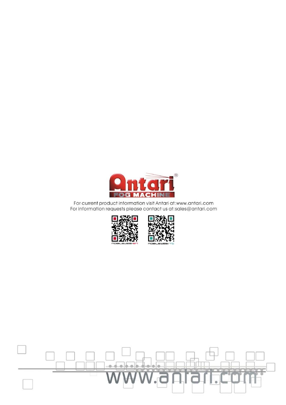 Antari F-7 Smaze User Manual | Page 12 / 12