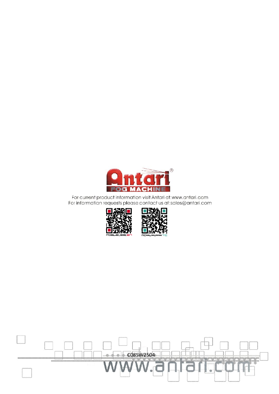 Antari SW-250 User Manual | Page 40 / 40