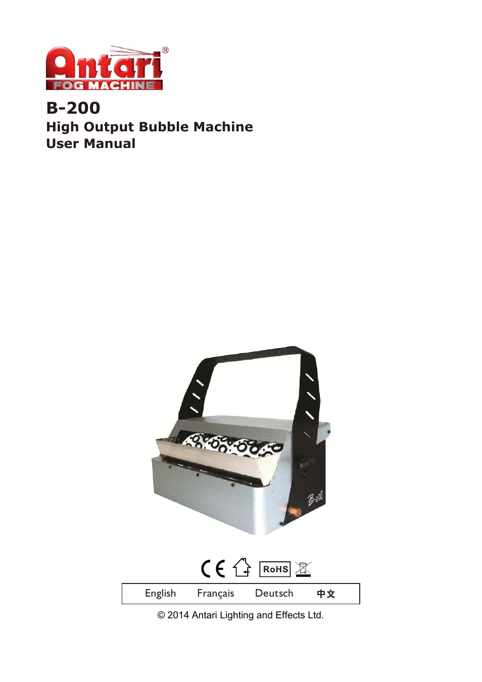 Antari B-200 User Manual | 32 pages