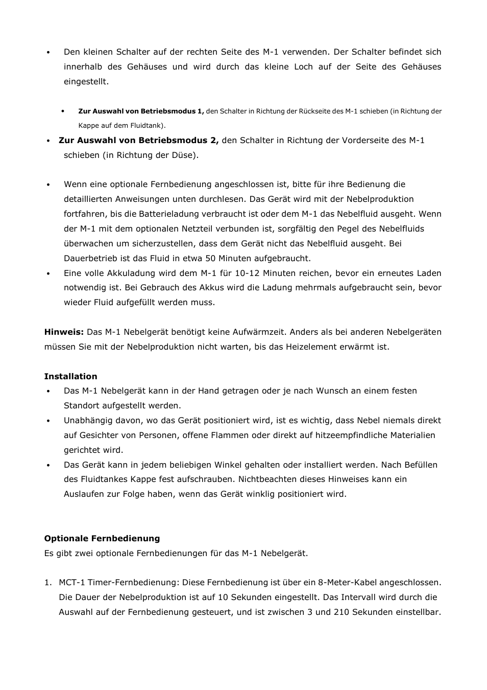 Antari M-1 User Manual | Page 12 / 28