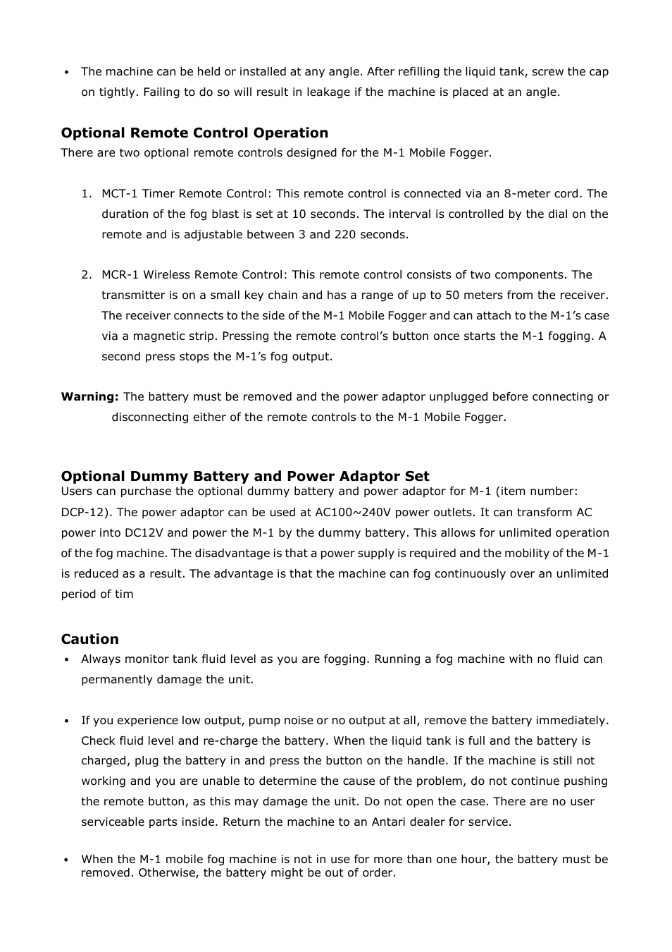 Antari M-1 User Manual | Page 6 / 28
