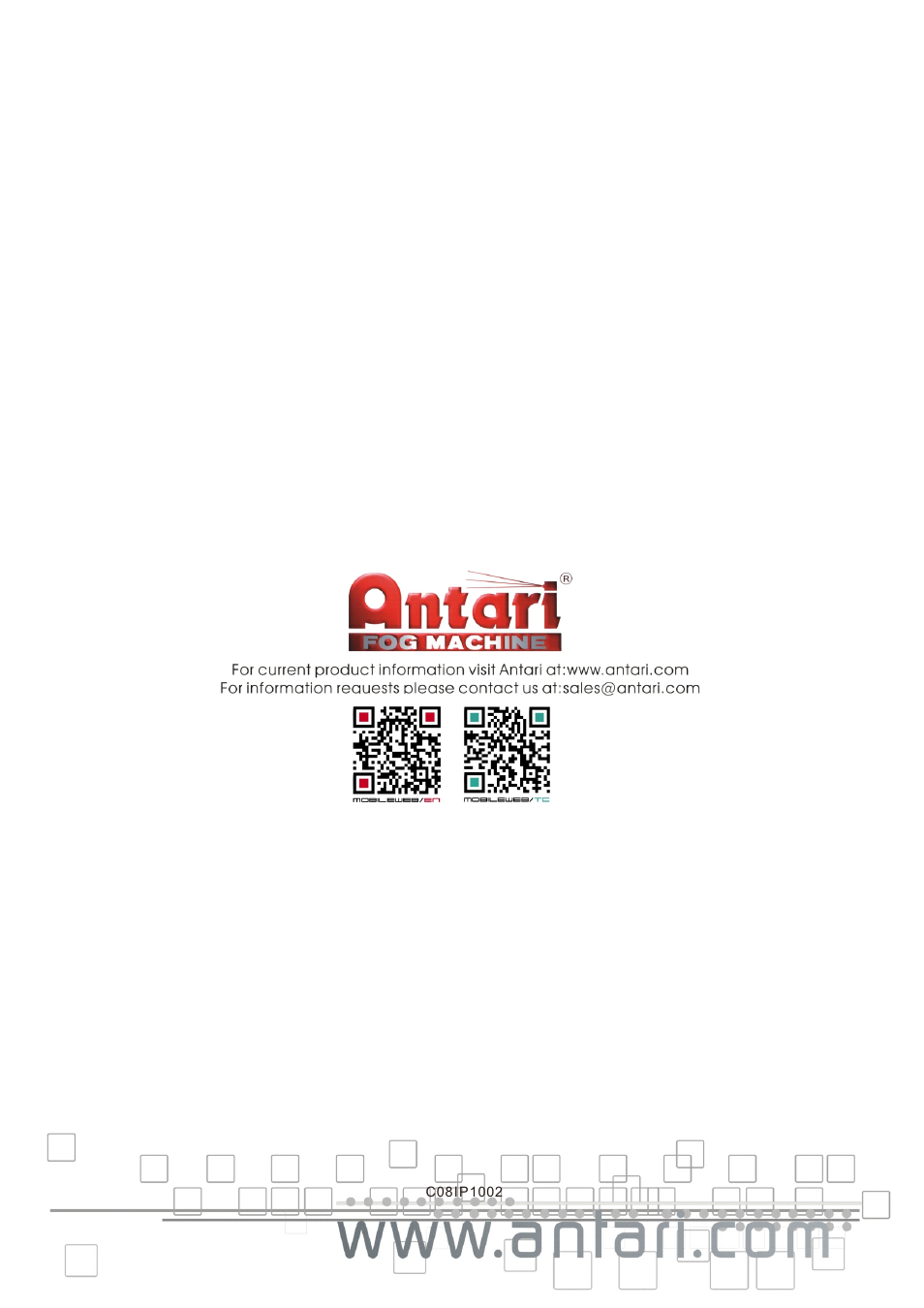 頁面 20 | Antari IP-1000 User Manual | Page 20 / 20