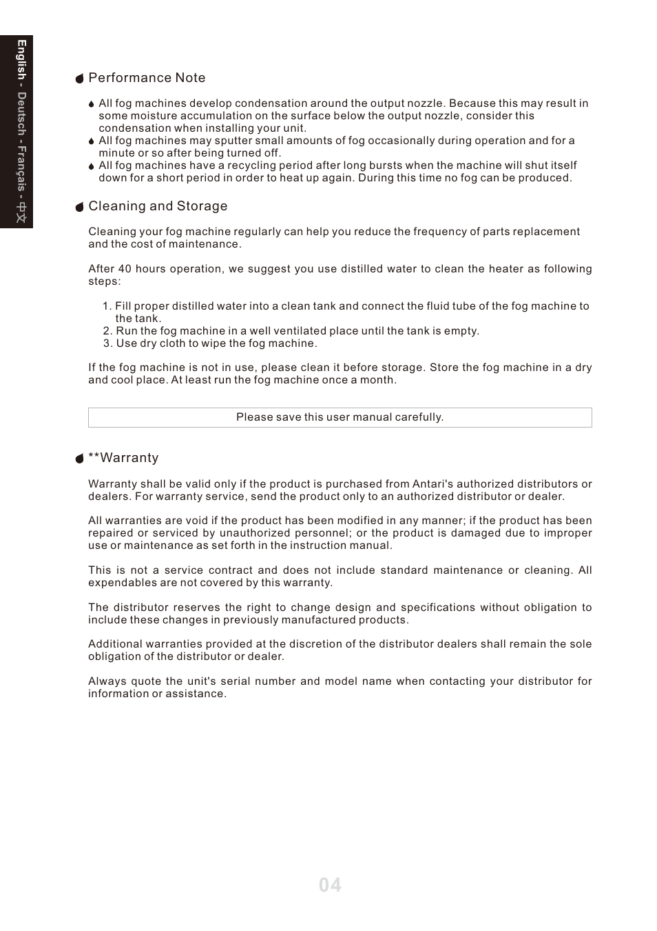 頁面 6 | Antari IP-1000 User Manual | Page 6 / 20