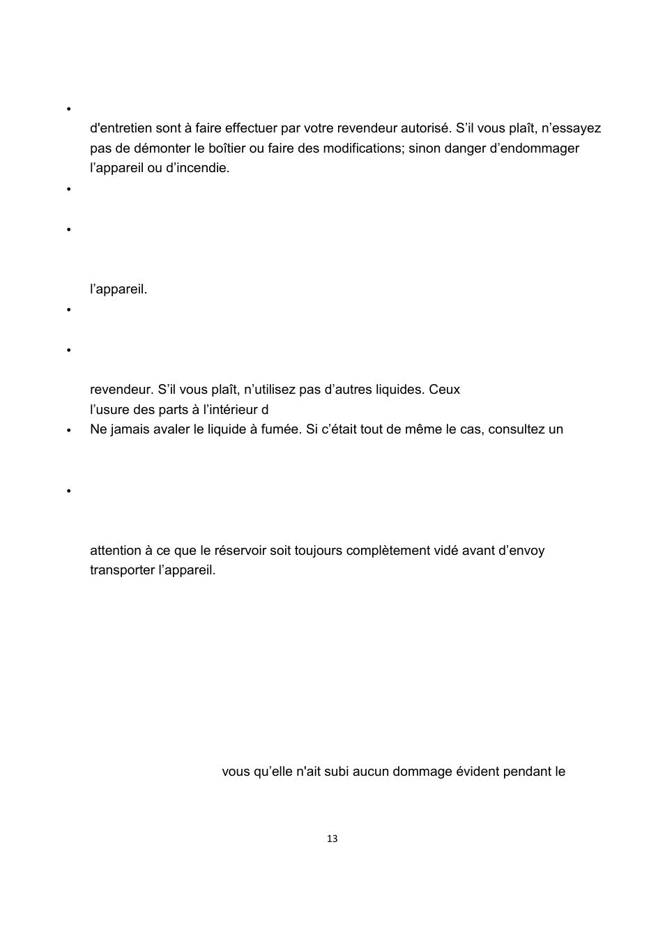 Danger d'incendie, Déballage & inspection | Antari IP-1500 User Manual | Page 13 / 40