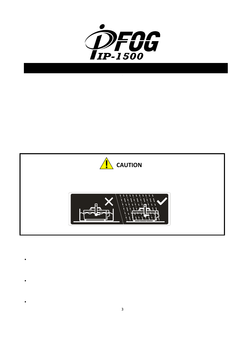 Antari ip-1500 fog machine user manual, Caution | Antari IP-1500 User Manual | Page 3 / 40