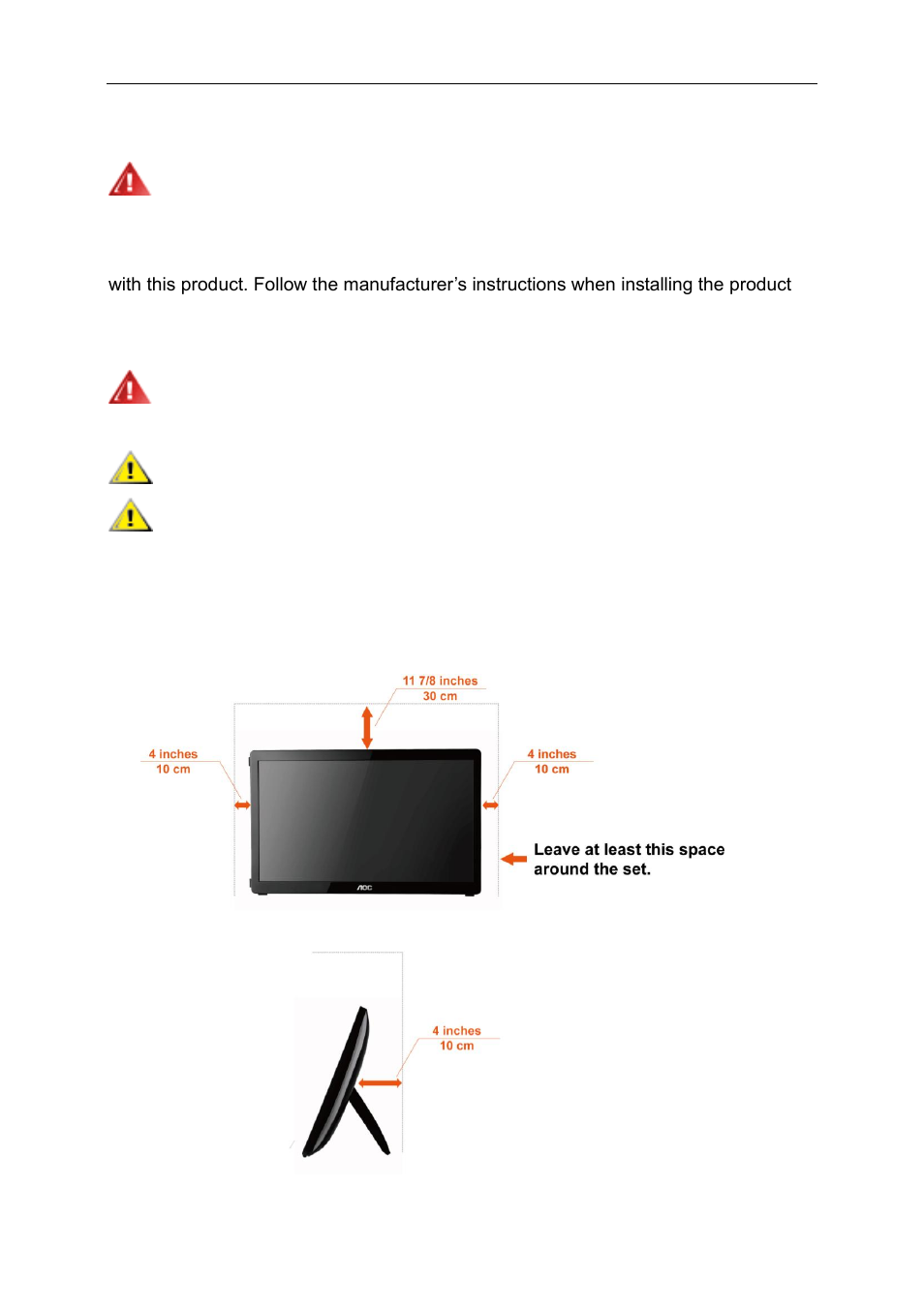 Installation | AOC 2436V User Manual | Page 4 / 29