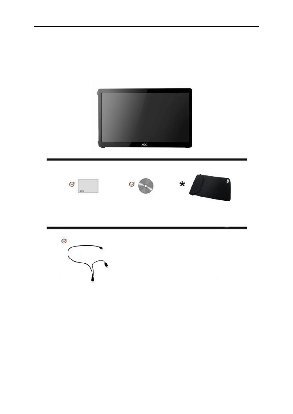 Setup, Contents in box | AOC 2436V User Manual | Page 7 / 29