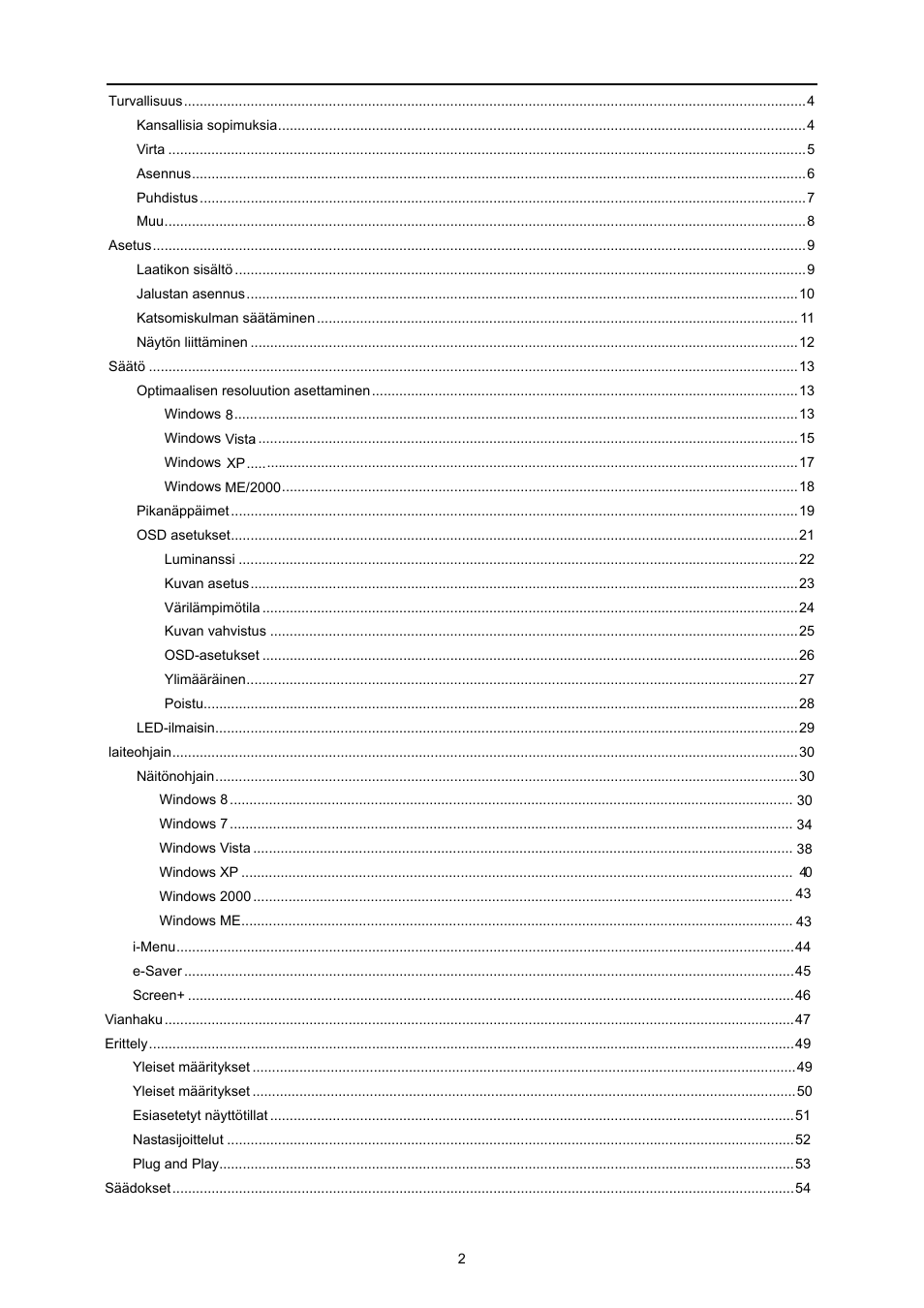 AOC E719SD User Manual | Page 2 / 60