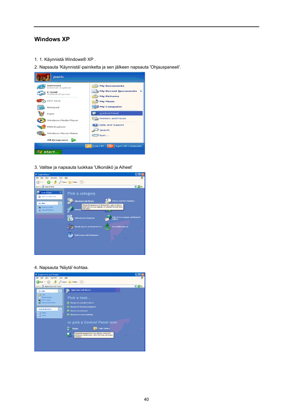 Windows xp | AOC E719SD User Manual | Page 40 / 60