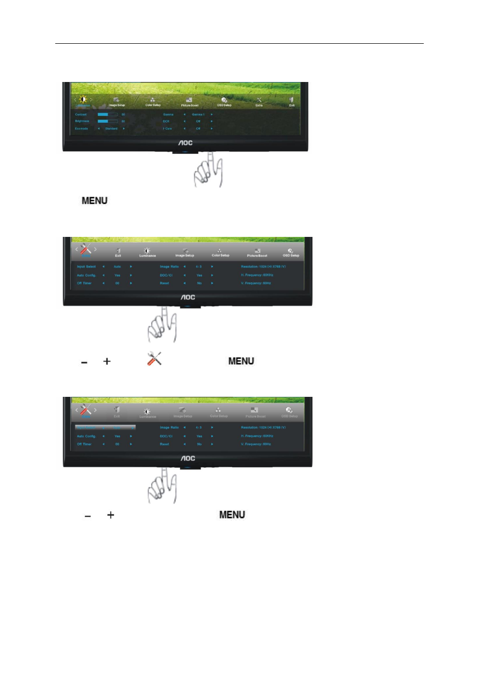 Extra | AOC e950Sw User Manual | Page 31 / 61