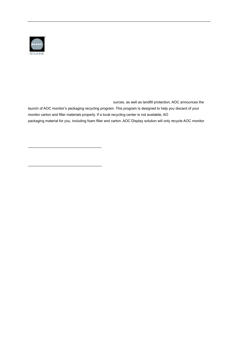 Epeat declaration | AOC e950Sw User Manual | Page 57 / 61