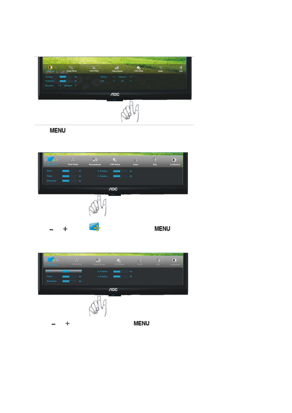 Image setup | AOC e950Swn User Manual | Page 23 / 61