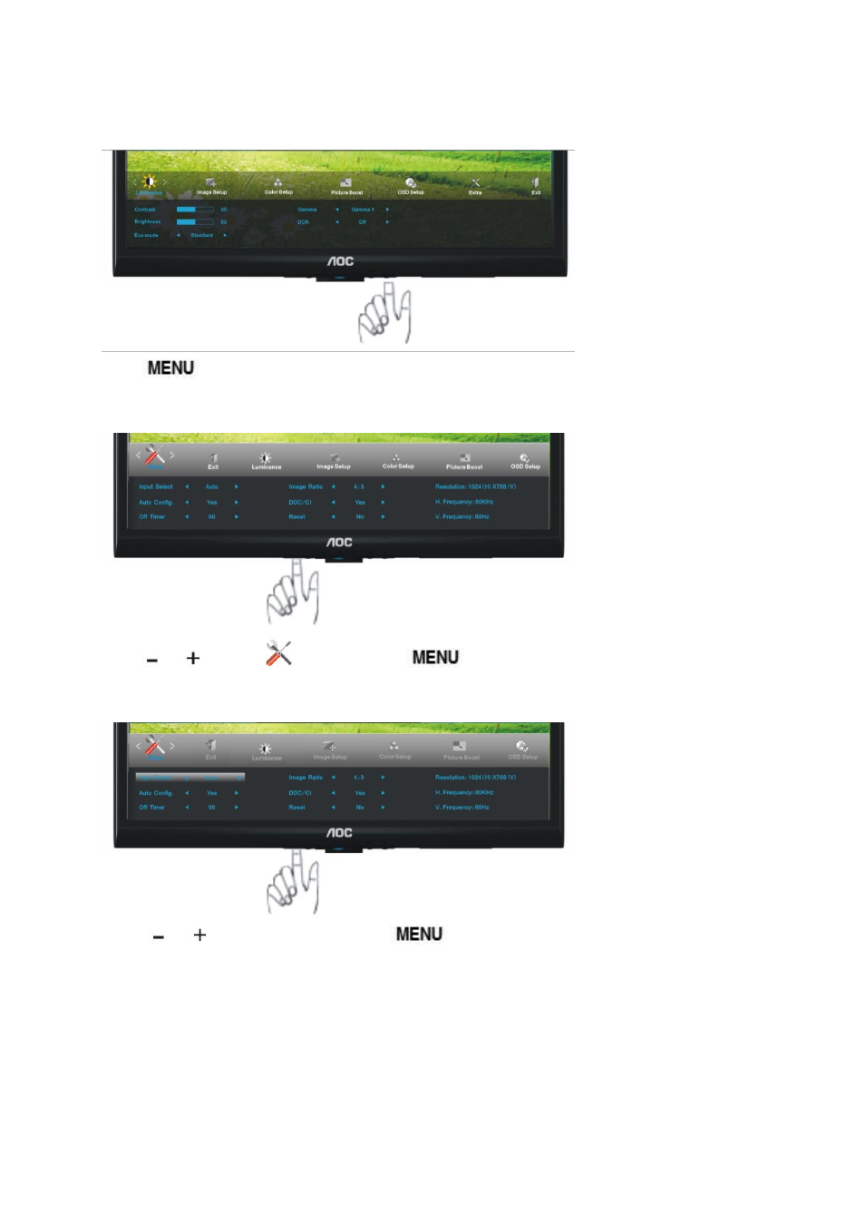 Extra | AOC e950Swn User Manual | Page 31 / 61