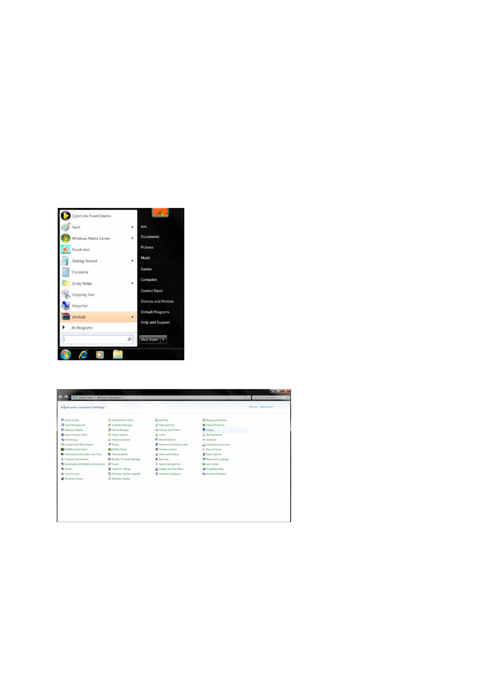 Driver, Monitor driver, Windows 7 | AOC e950Swn User Manual | Page 36 / 61