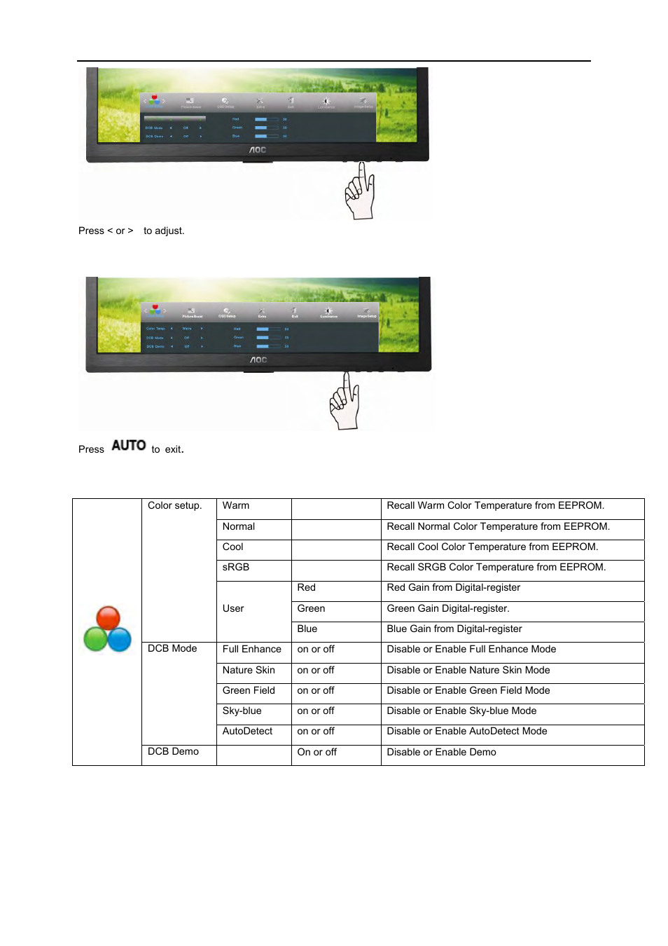 AOC e960Sda User Manual | Page 25 / 61