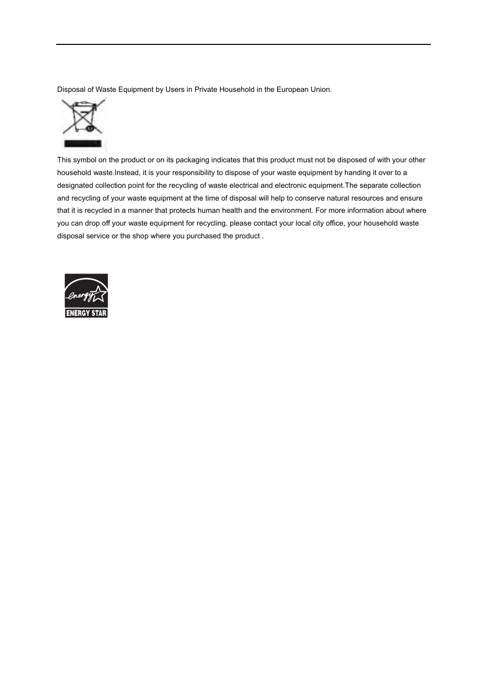 Weee declaration | AOC e960Sda User Manual | Page 54 / 61