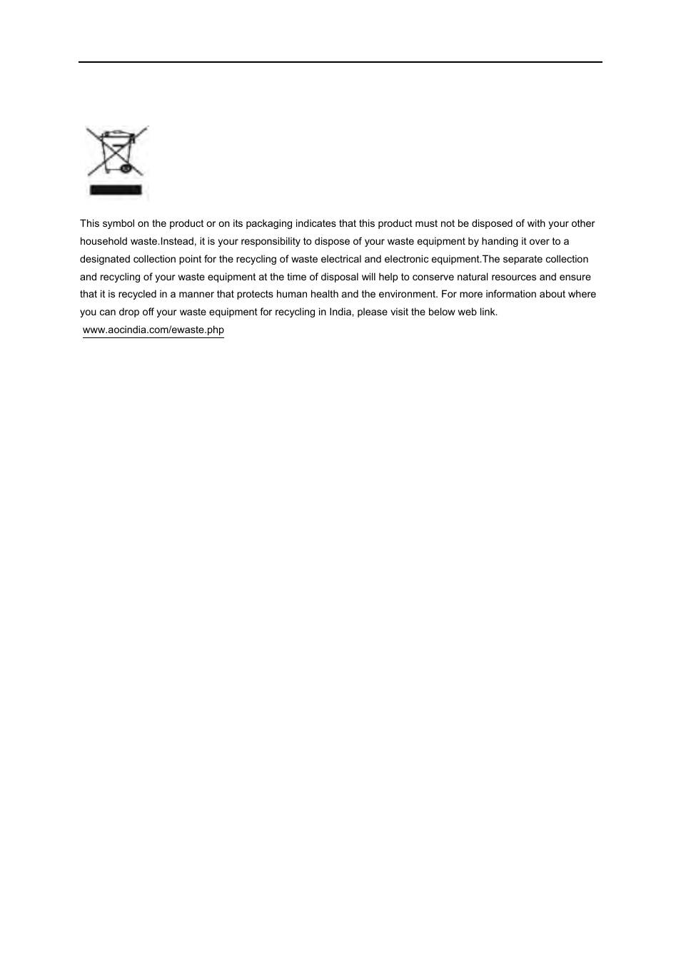 Weee/e-waste declaration for india | AOC e960Sda User Manual | Page 55 / 61