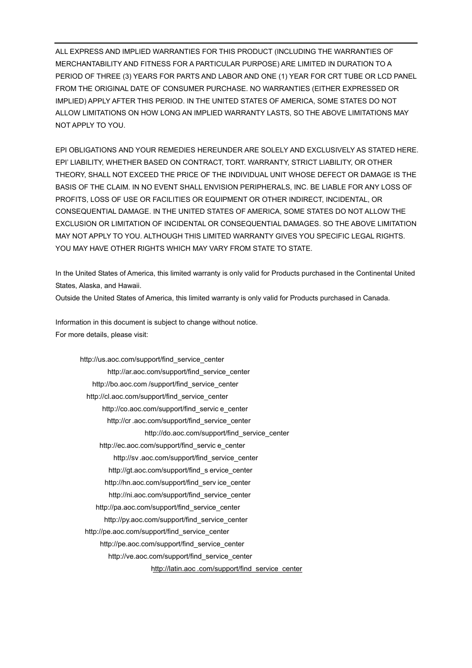 AOC e960Sda User Manual | Page 60 / 61