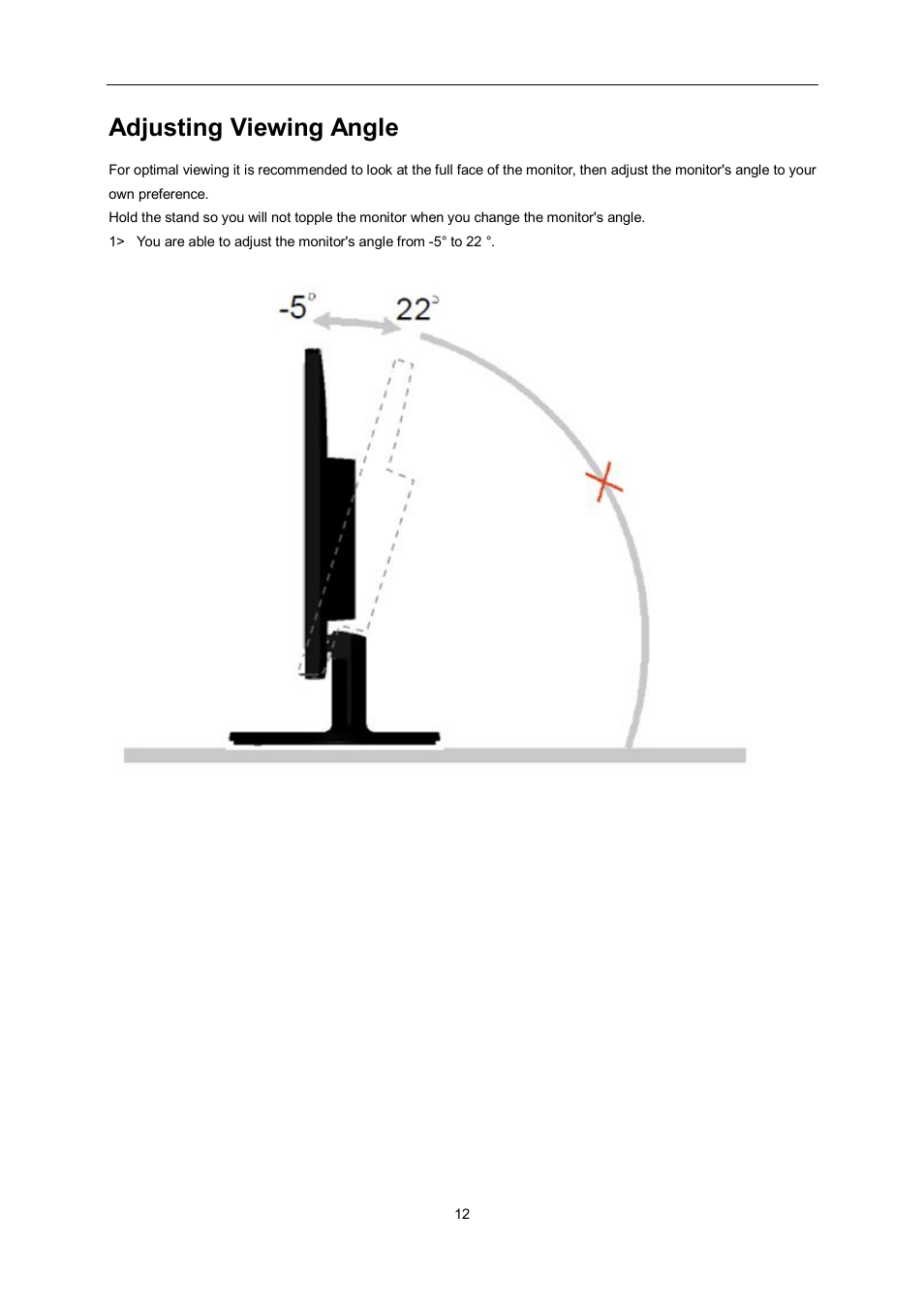 Adjusting viewing angle | AOC e960Srda User Manual | Page 12 / 69