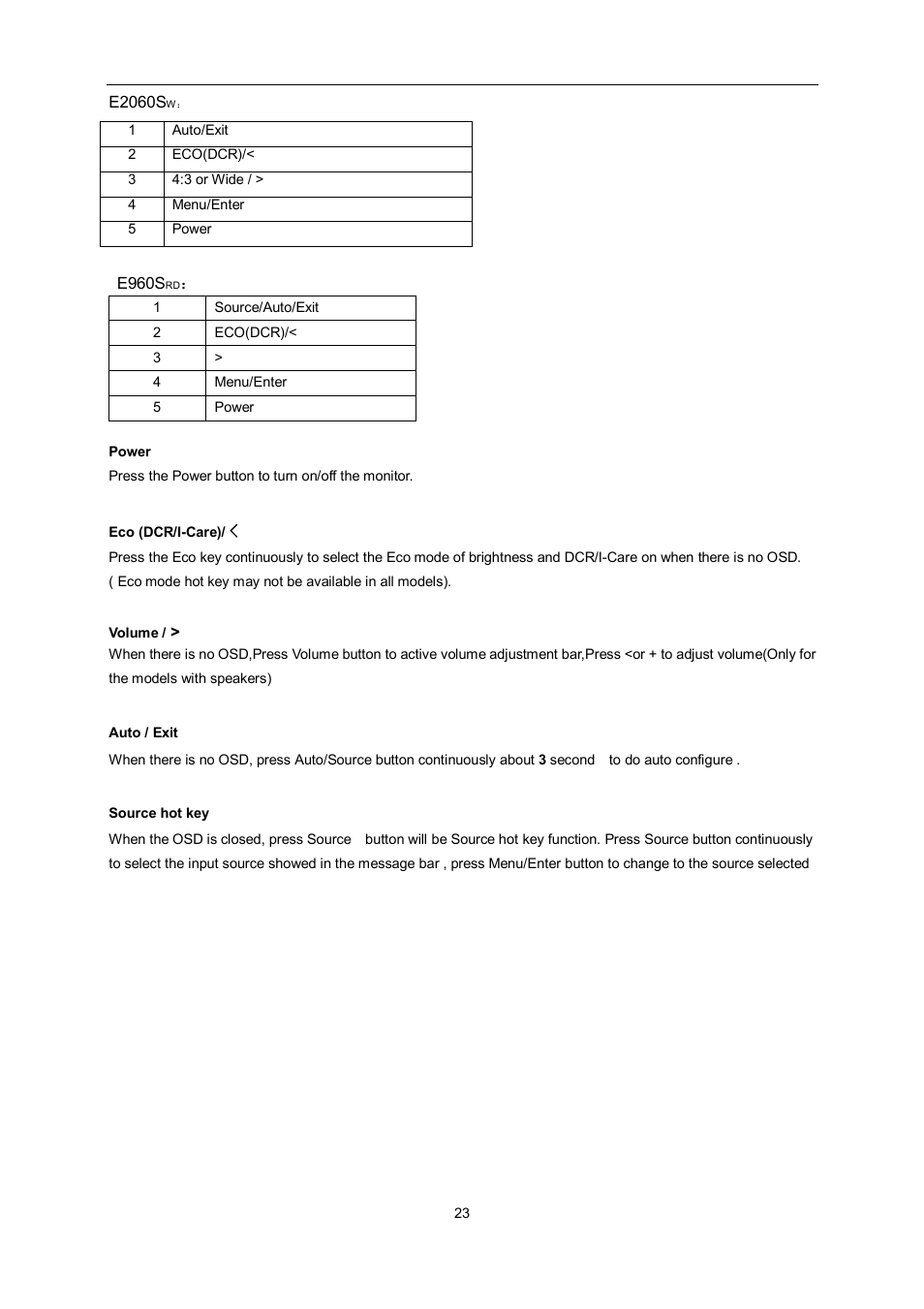 AOC e960Srda User Manual | Page 23 / 69