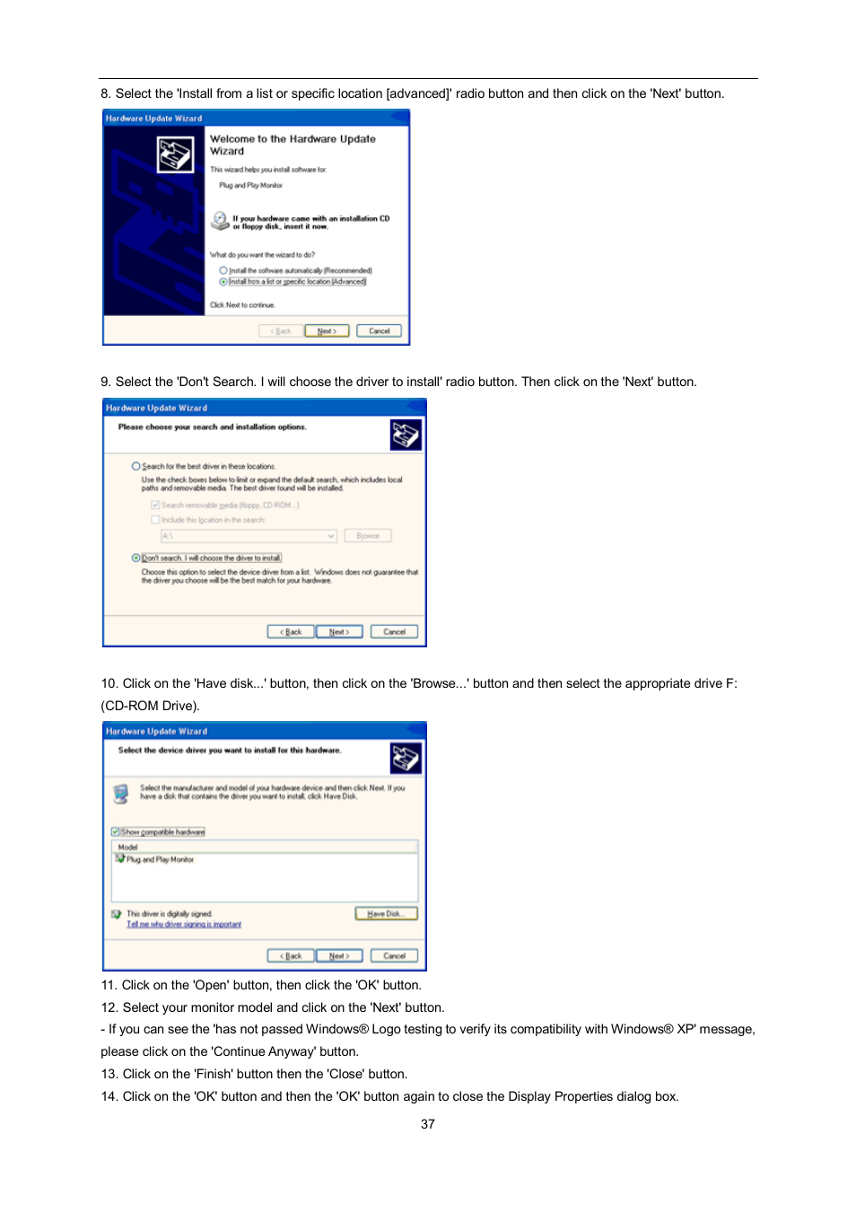 AOC e960Srda User Manual | Page 37 / 69