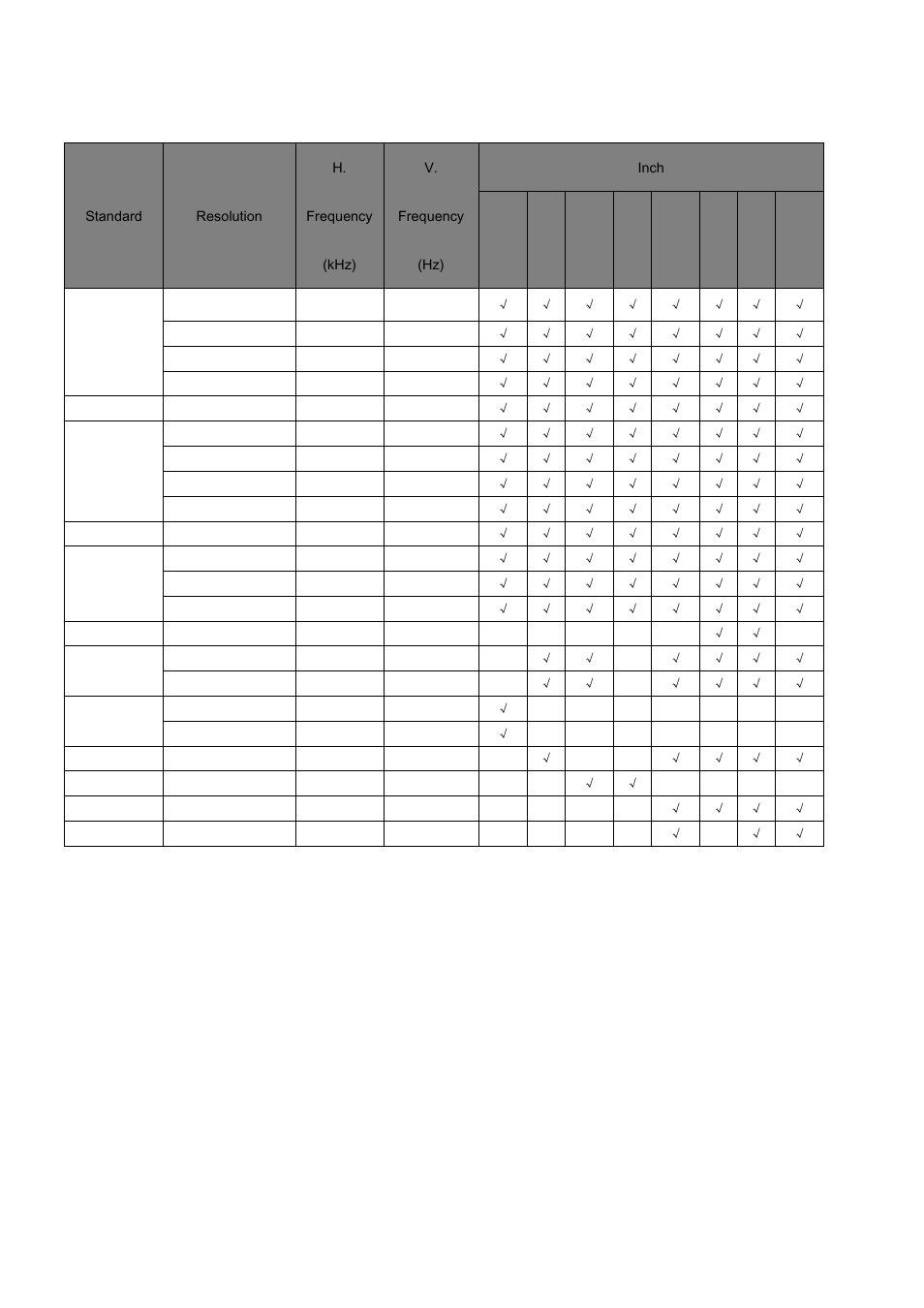 Preset display modes | AOC e970Swn User Manual | Page 38 / 48