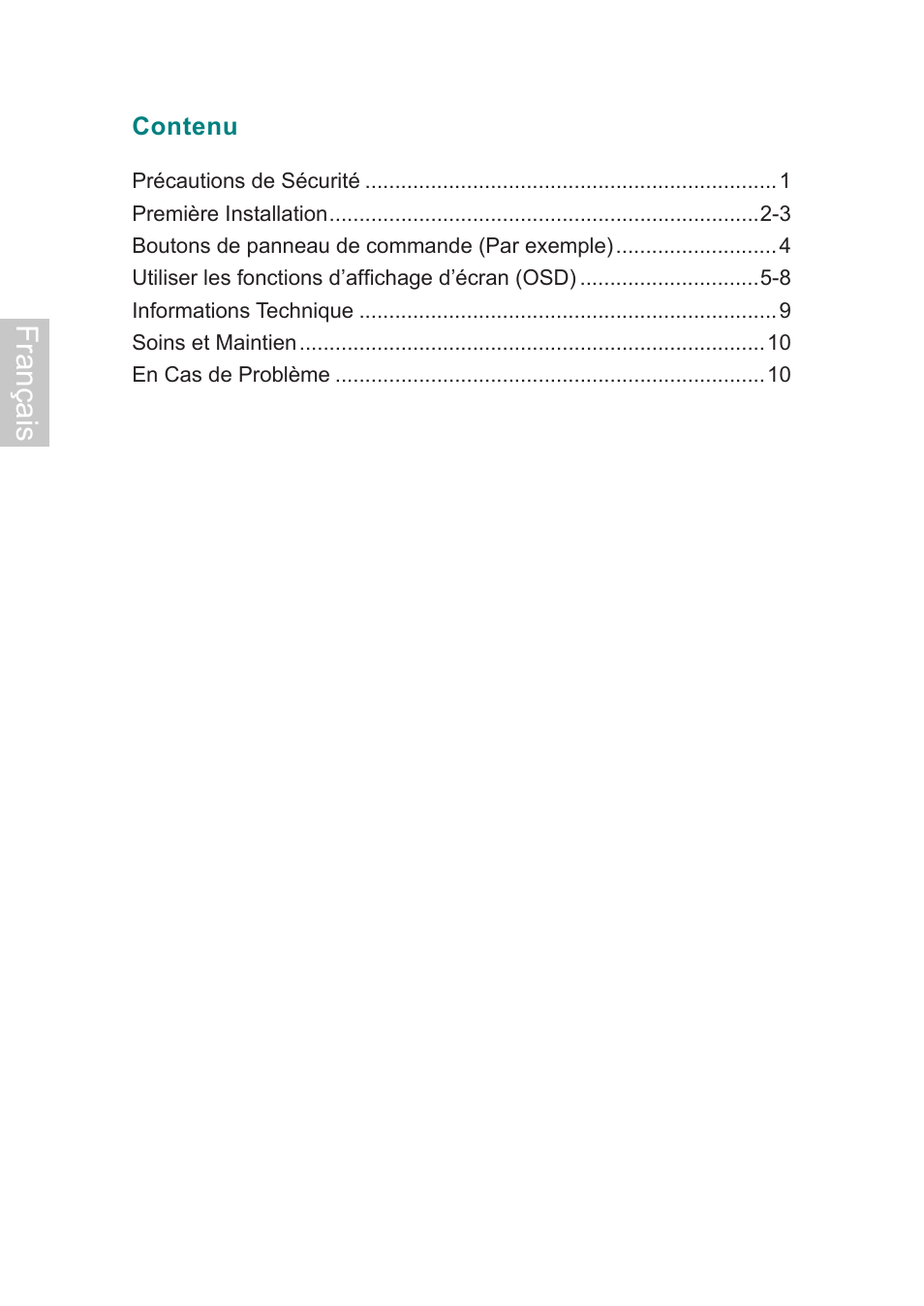 Français | AOC 2019Vwa1 User Manual | Page 14 / 47