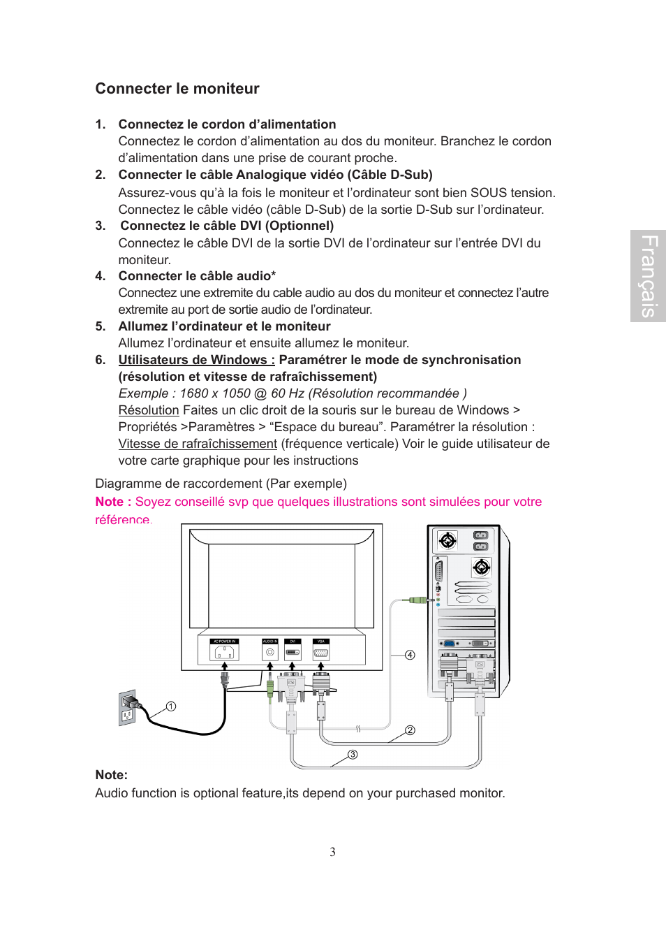 Français | AOC 2019Vwa1 User Manual | Page 17 / 47