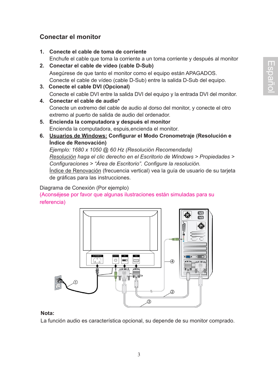 Español | AOC 2019Vwa1 User Manual | Page 29 / 47