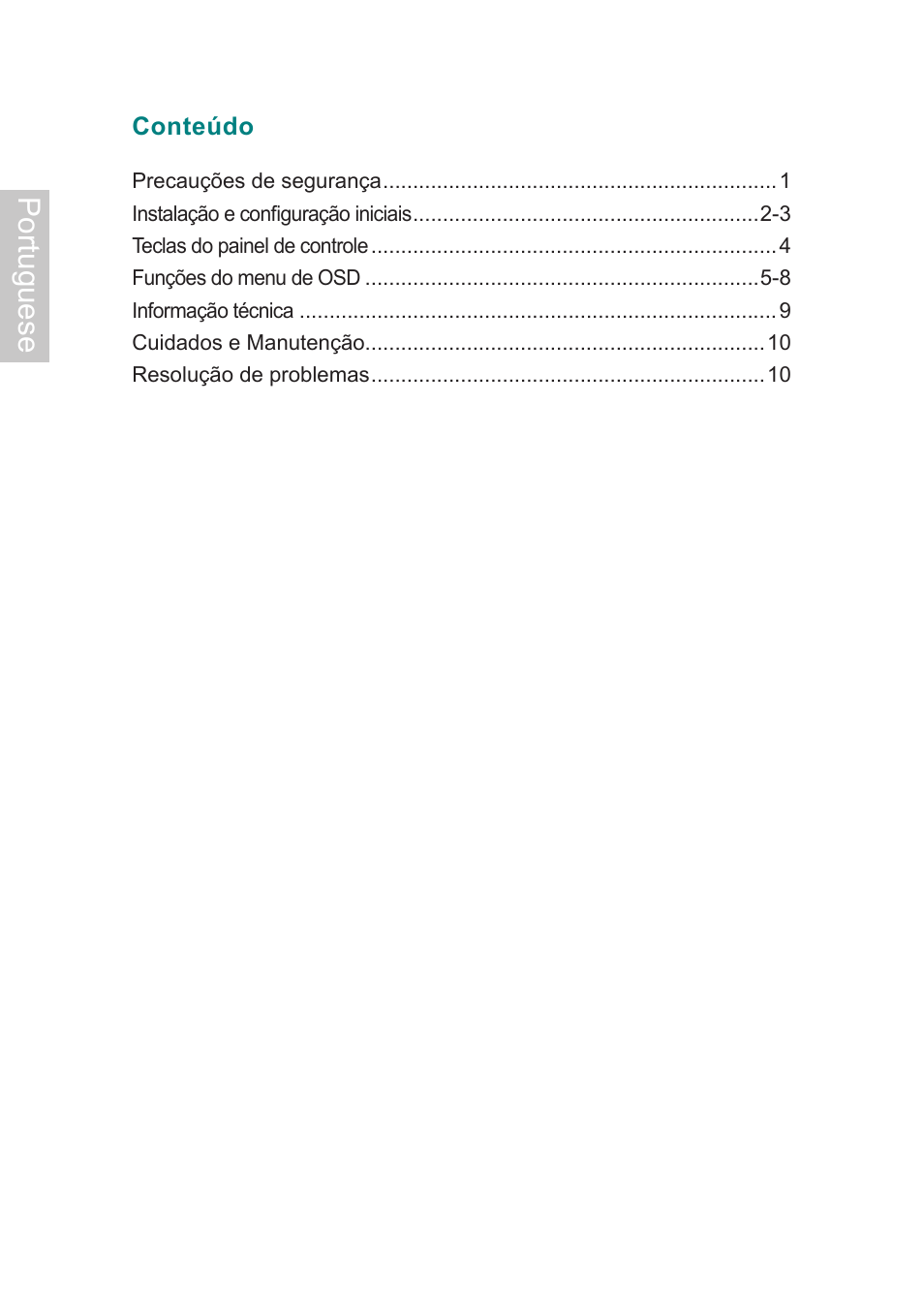 Portuguese | AOC 2019Vwa1 User Manual | Page 37 / 47