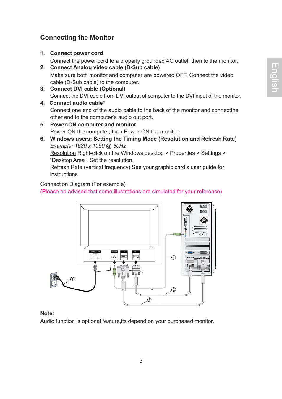 English | AOC 2019Vwa1 User Manual | Page 6 / 47