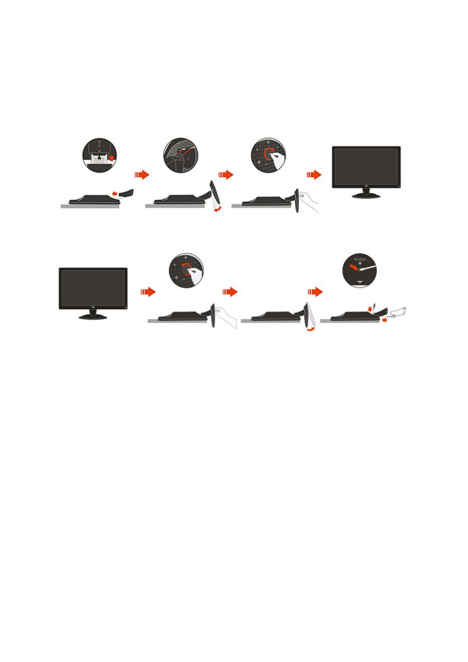 Setup stand & base | AOC 2036S User Manual | Page 11 / 56