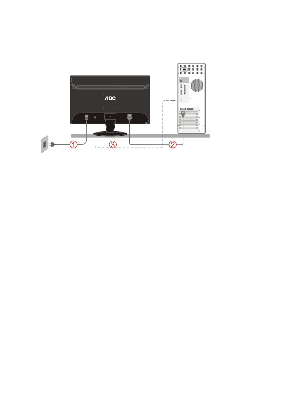 Connecting the monitor | AOC 2036Sa User Manual | Page 13 / 56