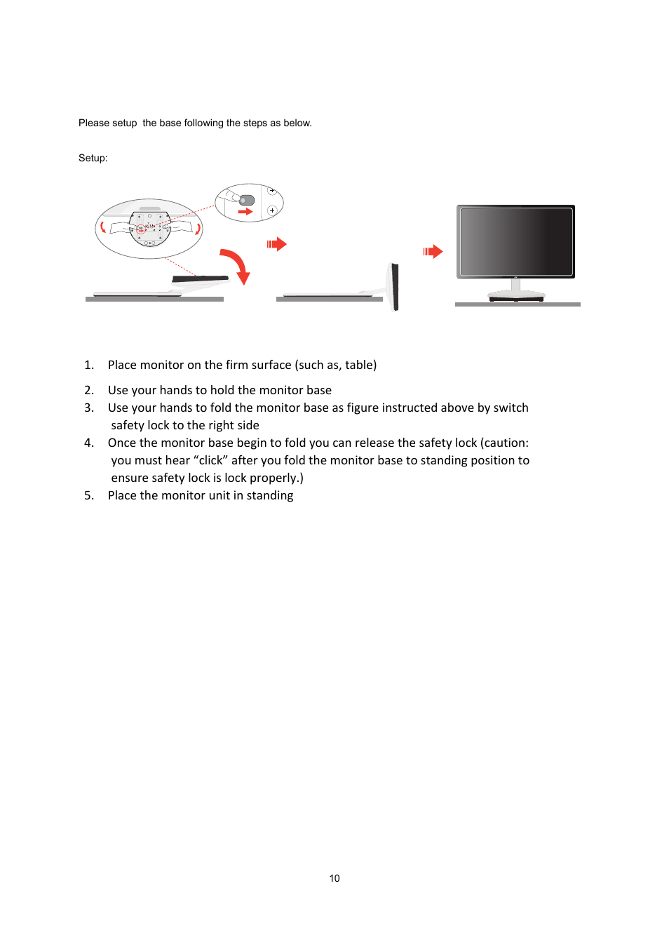 Setup stand & base | AOC e2043f User Manual | Page 10 / 64