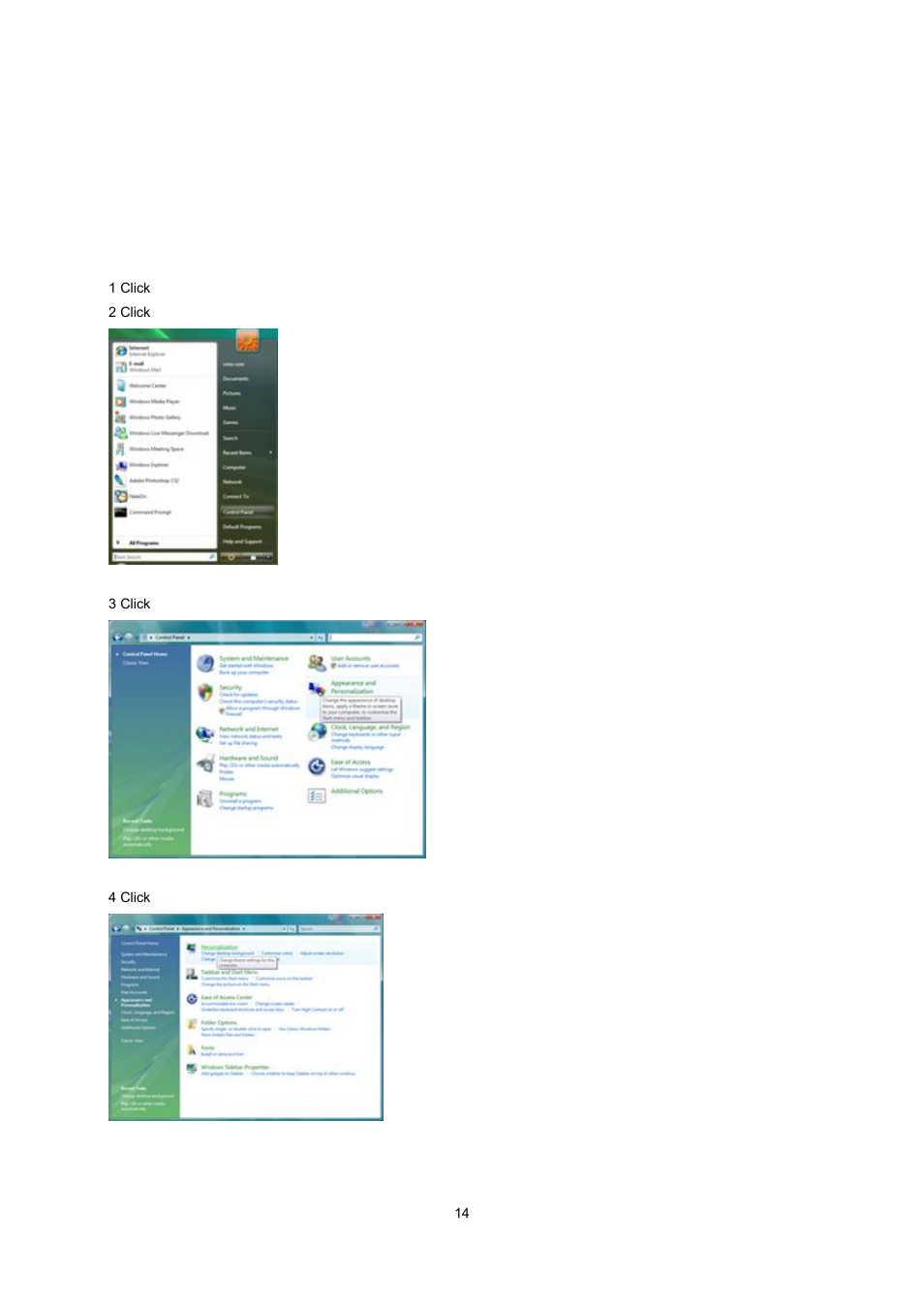 Adjusting, Setting optimal resolution, Windows vista | AOC e2043f User Manual | Page 14 / 64