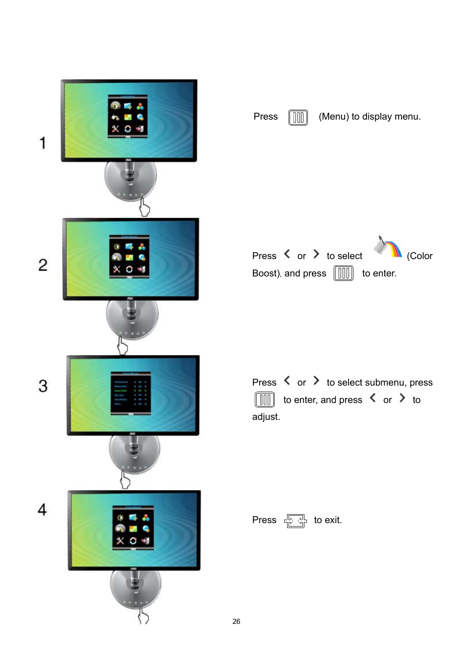 Color boost | AOC e2043f User Manual | Page 26 / 64