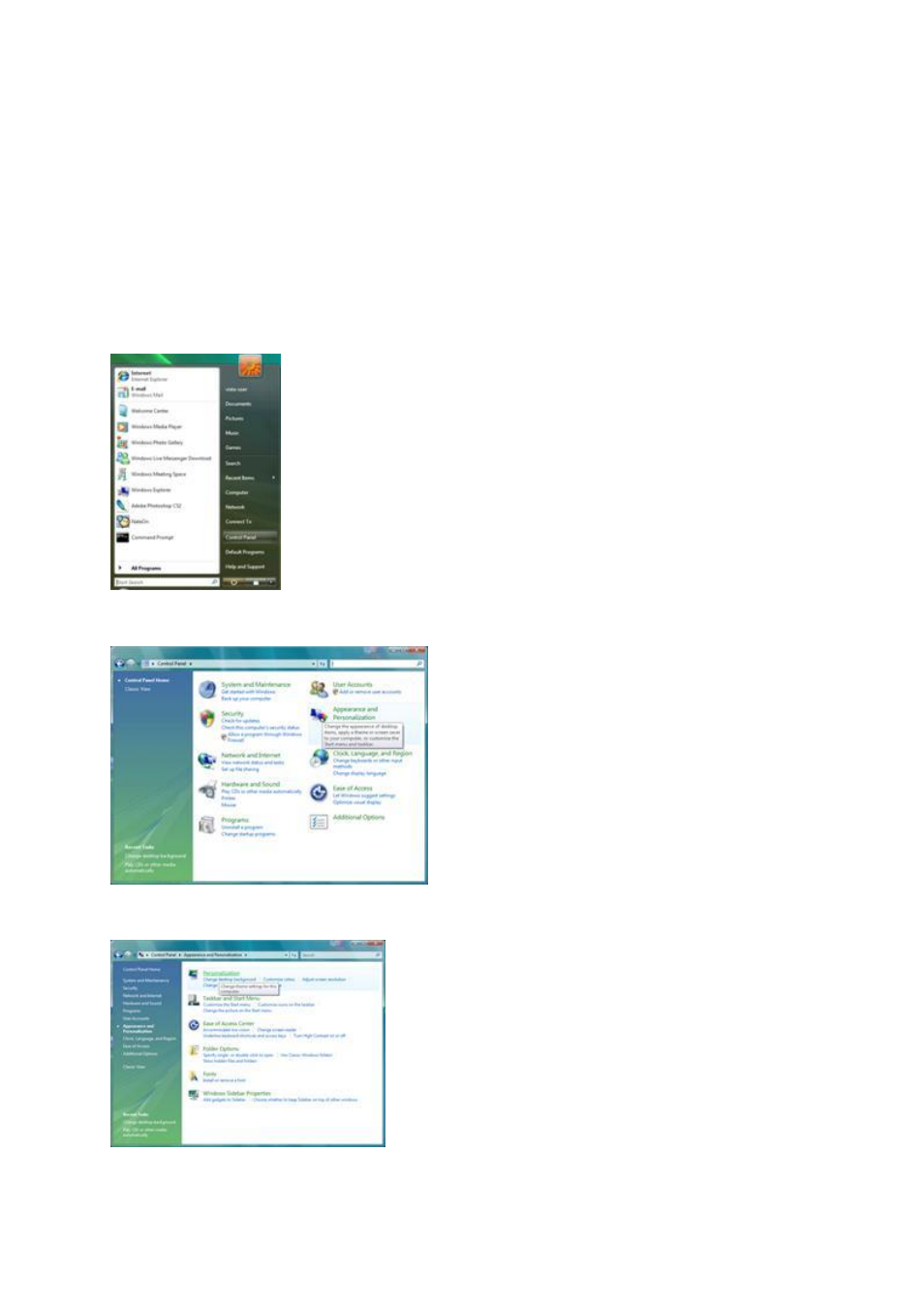 Adjusting, Setting optimal resolution, Windows vista | AOC e2050Swd User Manual | Page 13 / 65