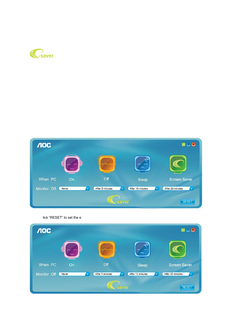 E-saver | AOC e2050Swd User Manual | Page 40 / 65