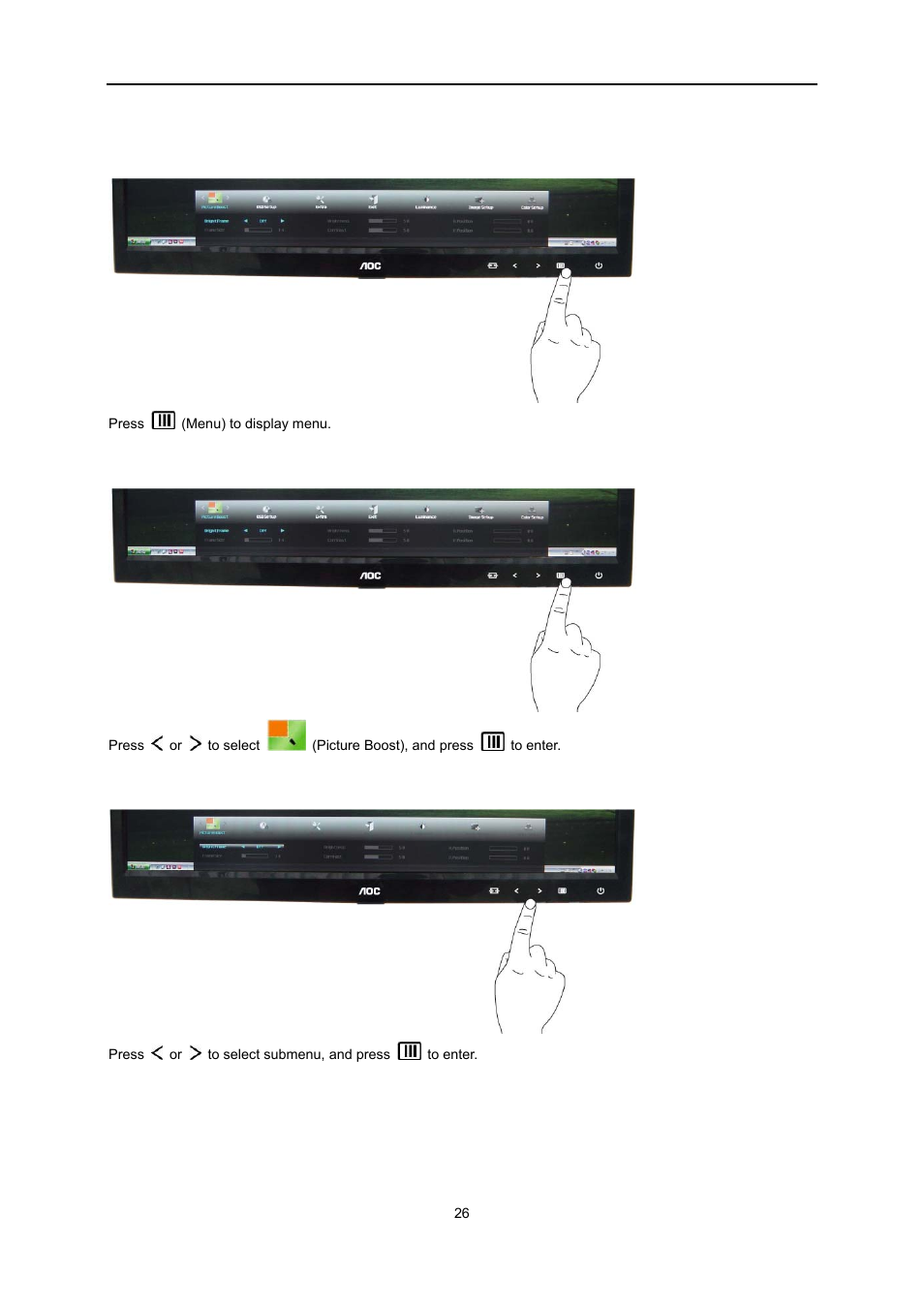 Picture boost | AOC e2051Sn User Manual | Page 26 / 59