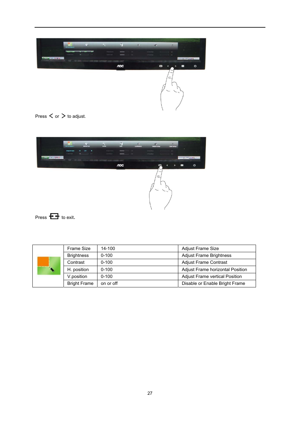 AOC e2051Sn User Manual | Page 27 / 59