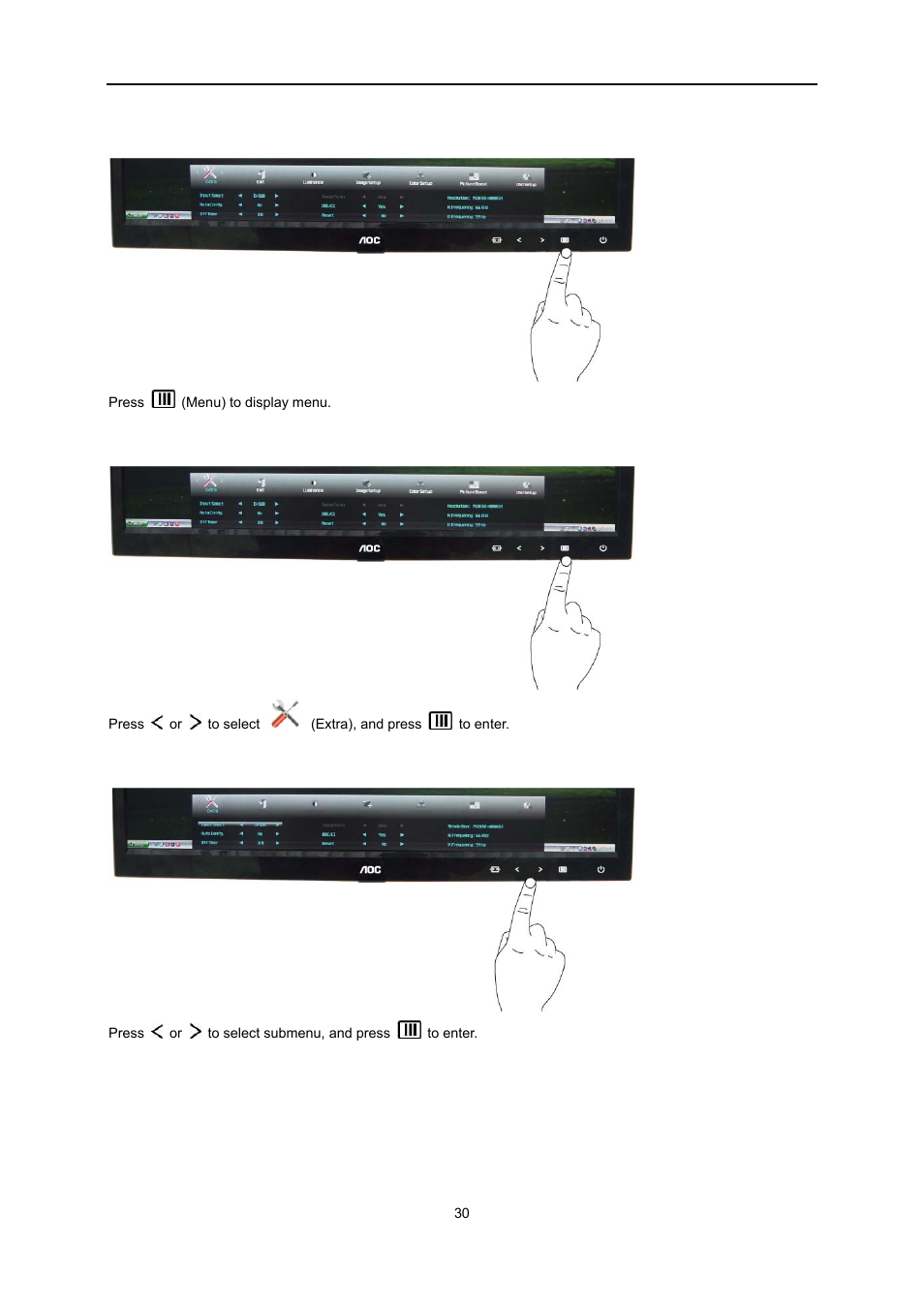 Extra | AOC e2051Sn User Manual | Page 30 / 59