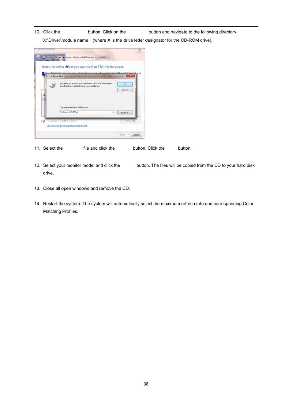 AOC e2051Sn User Manual | Page 36 / 59