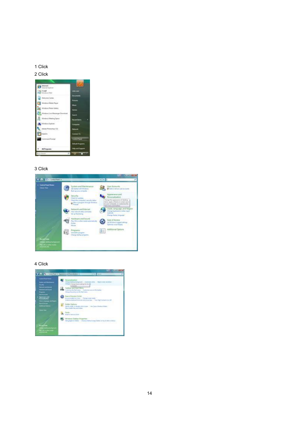 Adjusting, Setting optimal resolution, Windows 8 | Windows vista | AOC e2070Swn User Manual | Page 14 / 50