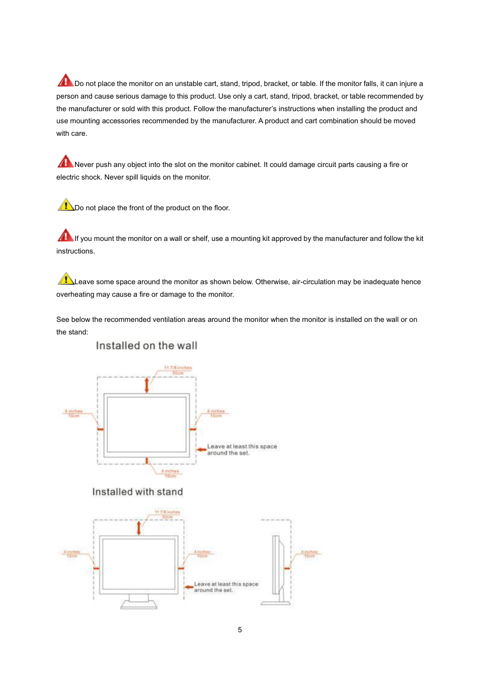 Installation | AOC e2070Swn User Manual | Page 5 / 50