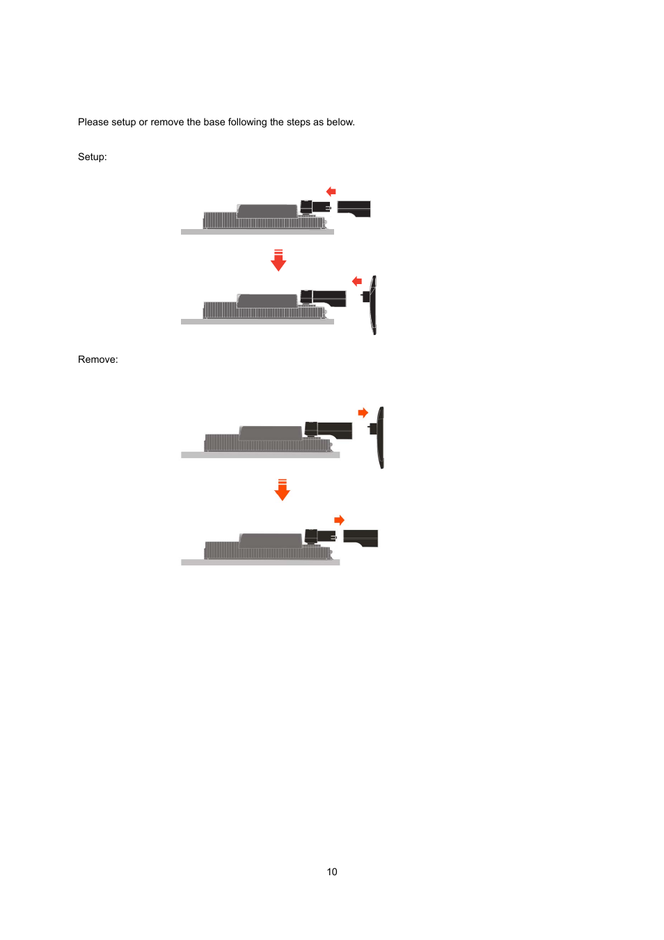 Setup stand & base | AOC n2041S User Manual | Page 10 / 64