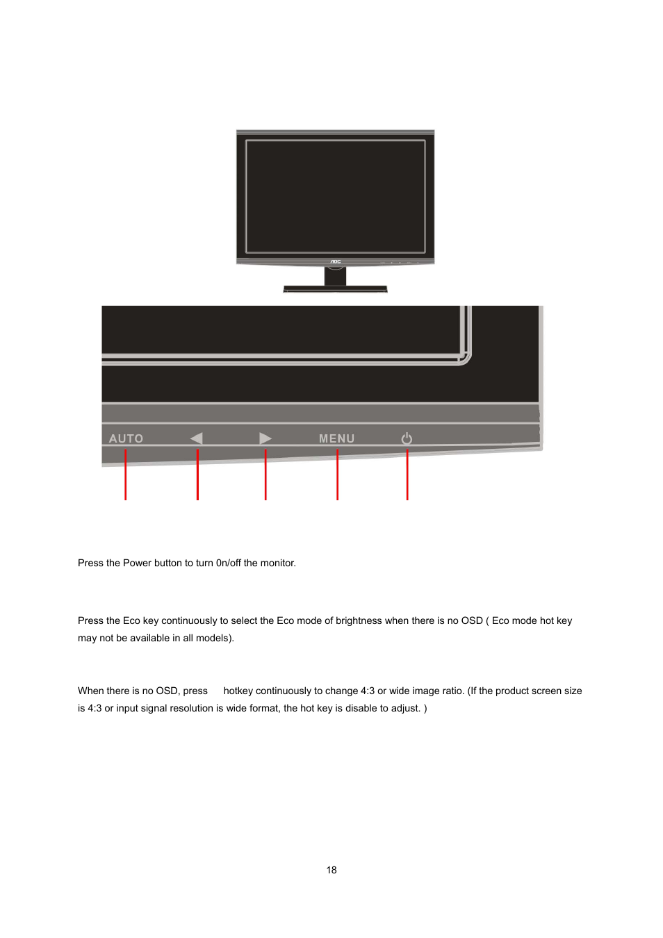 Hotkeys | AOC n2041S User Manual | Page 18 / 64