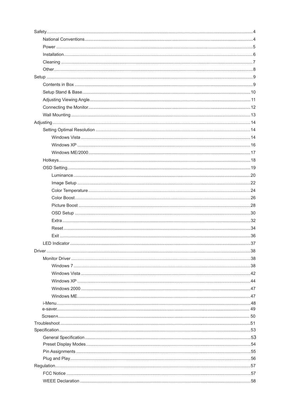 AOC n2041S User Manual | Page 2 / 64